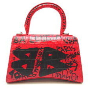 Balenciaga Handbag XS Hourglass Red Leather